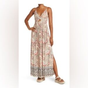 Angie Twist Bust Floral Print Maxi Dress
